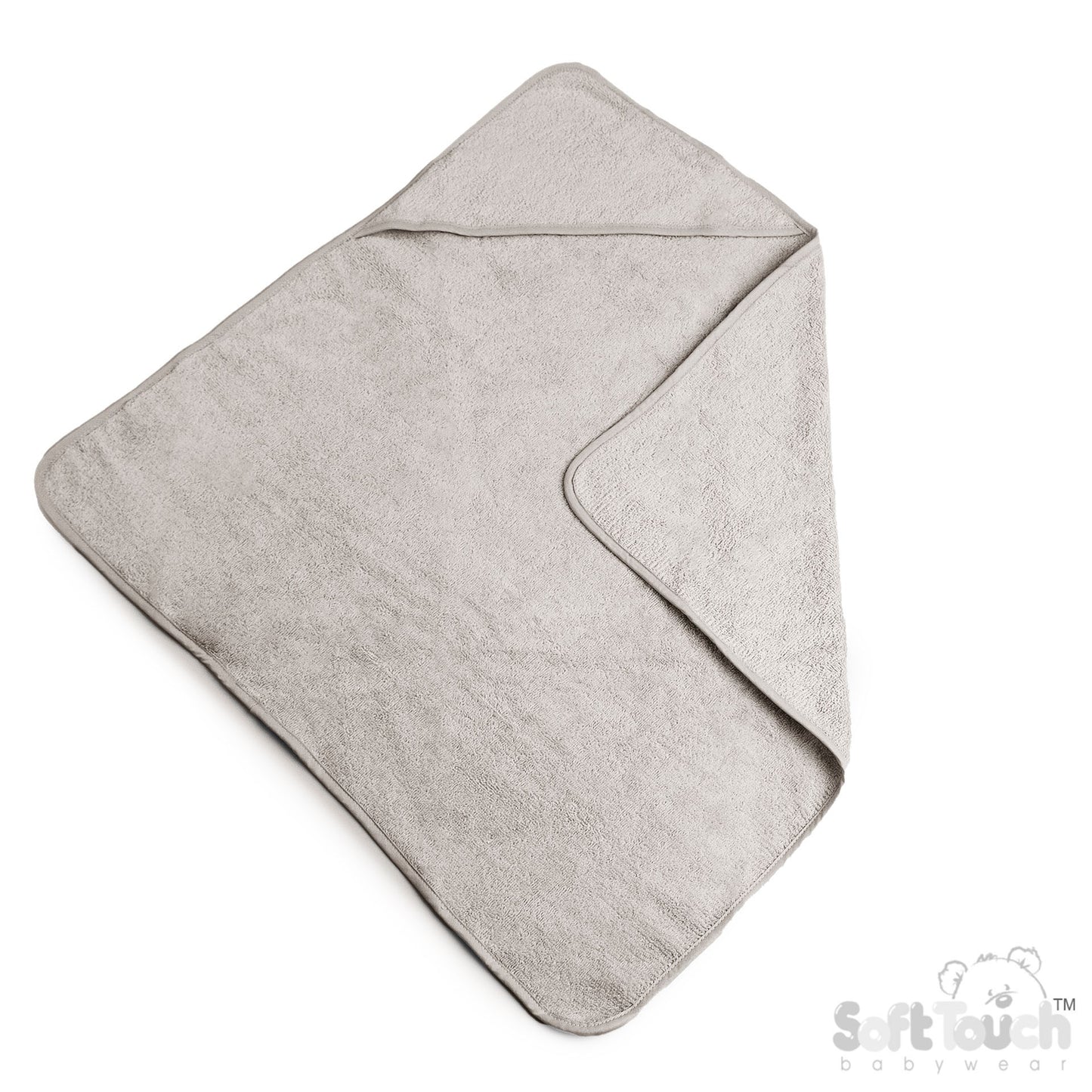 Soft Grey Hooded Baby Bath Towel