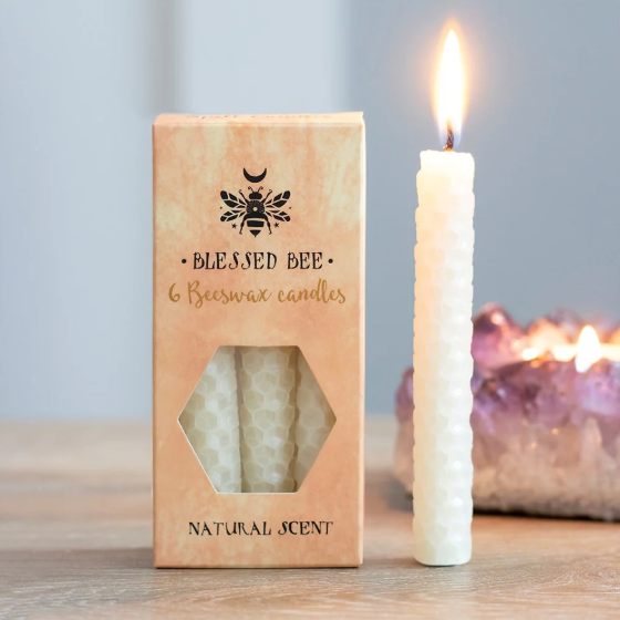 Cream Beeswax Spell Candles (Set of 6)