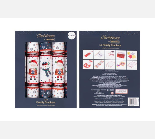 10 Family Santa &amp; Friends Crackers (12 inch)