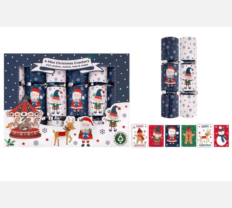 6 Mini Santa &amp; Elf Crackers (6 inch)