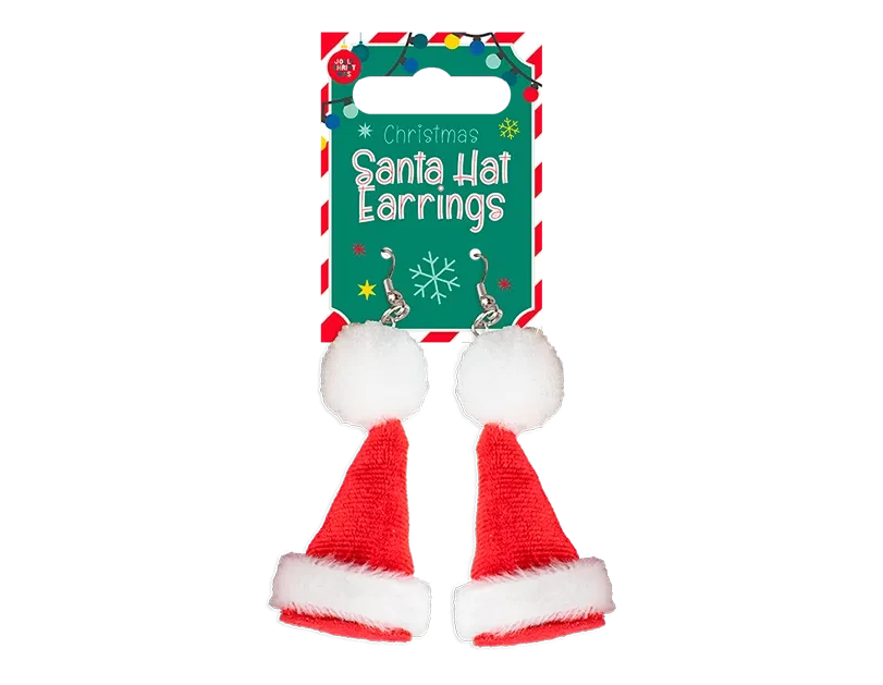 Red Novelty Santa Hat Earrings