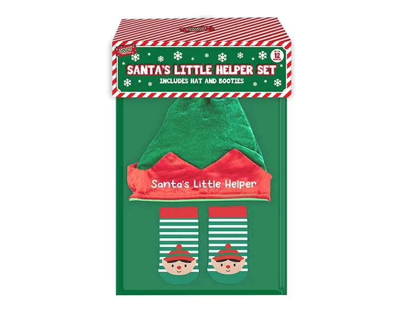 Santas Little Helper Hat &amp; Sock Set