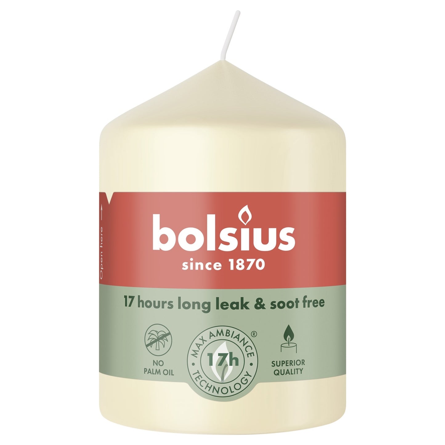 Bolsius Soft Pearl Essential Pillar Candle (80 x 58mm)
