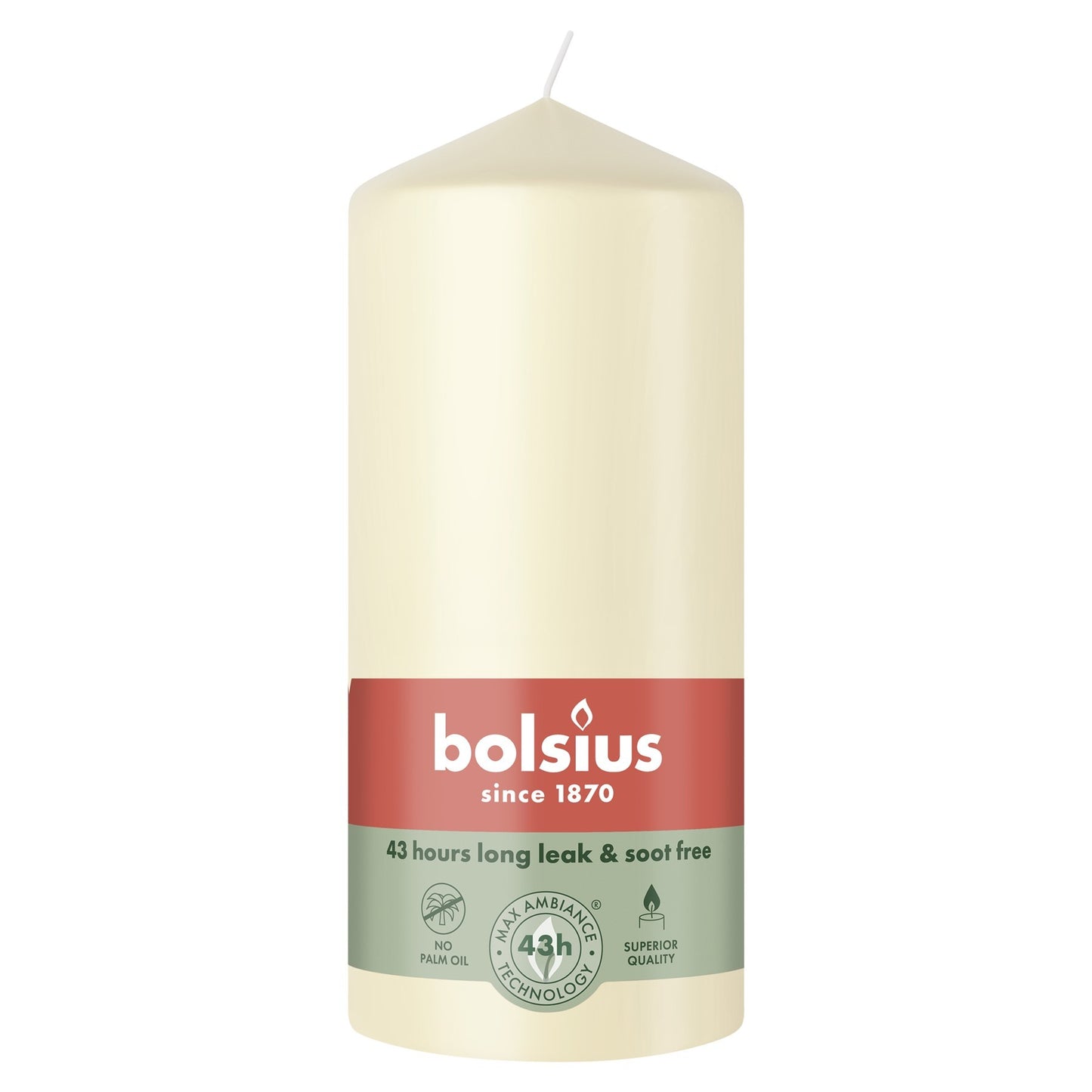Soft Pearl Bolsius Pillar Candle (130 x 68mm)