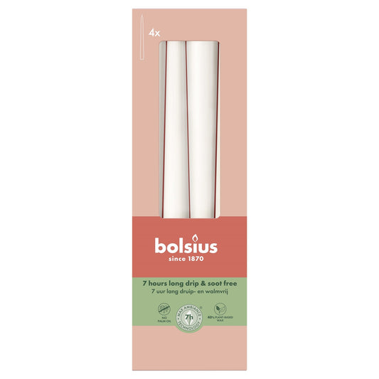 Bolsius Cloudy White Essentials Tapered Candles (245 x 24mm)