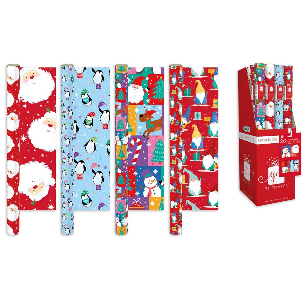 Christmas Wrapping Paper Santa &amp; Friends (50/4m)