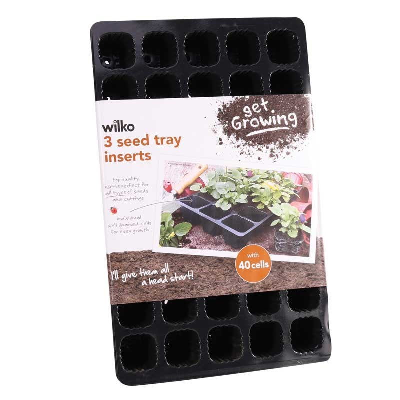 40 Cell Black Insert Seed Tray (x3)