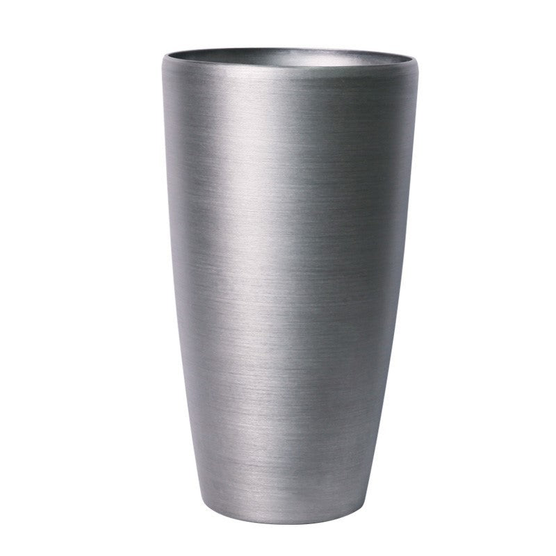 Brushed Steel Metallic Look Tall Planter (75.5cm)