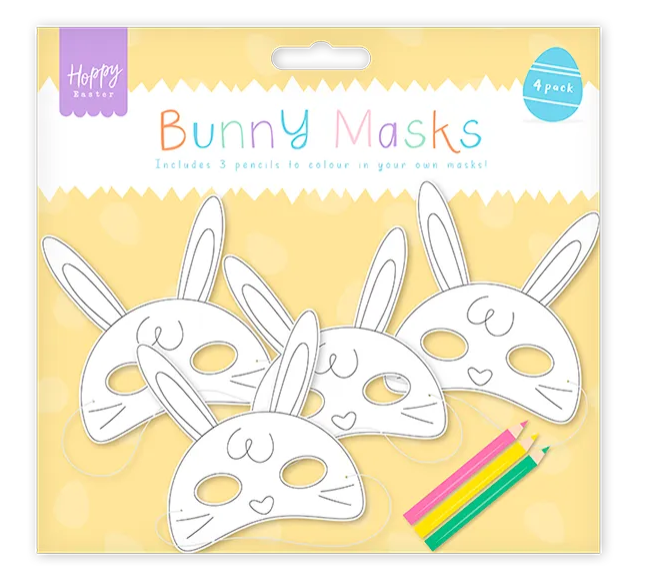 Easter Colour Your Own Masks Set 4pk