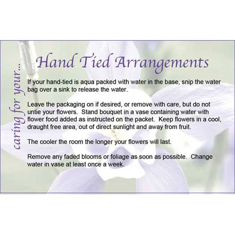 Hand Tie Arrangements-Card Card (x50)