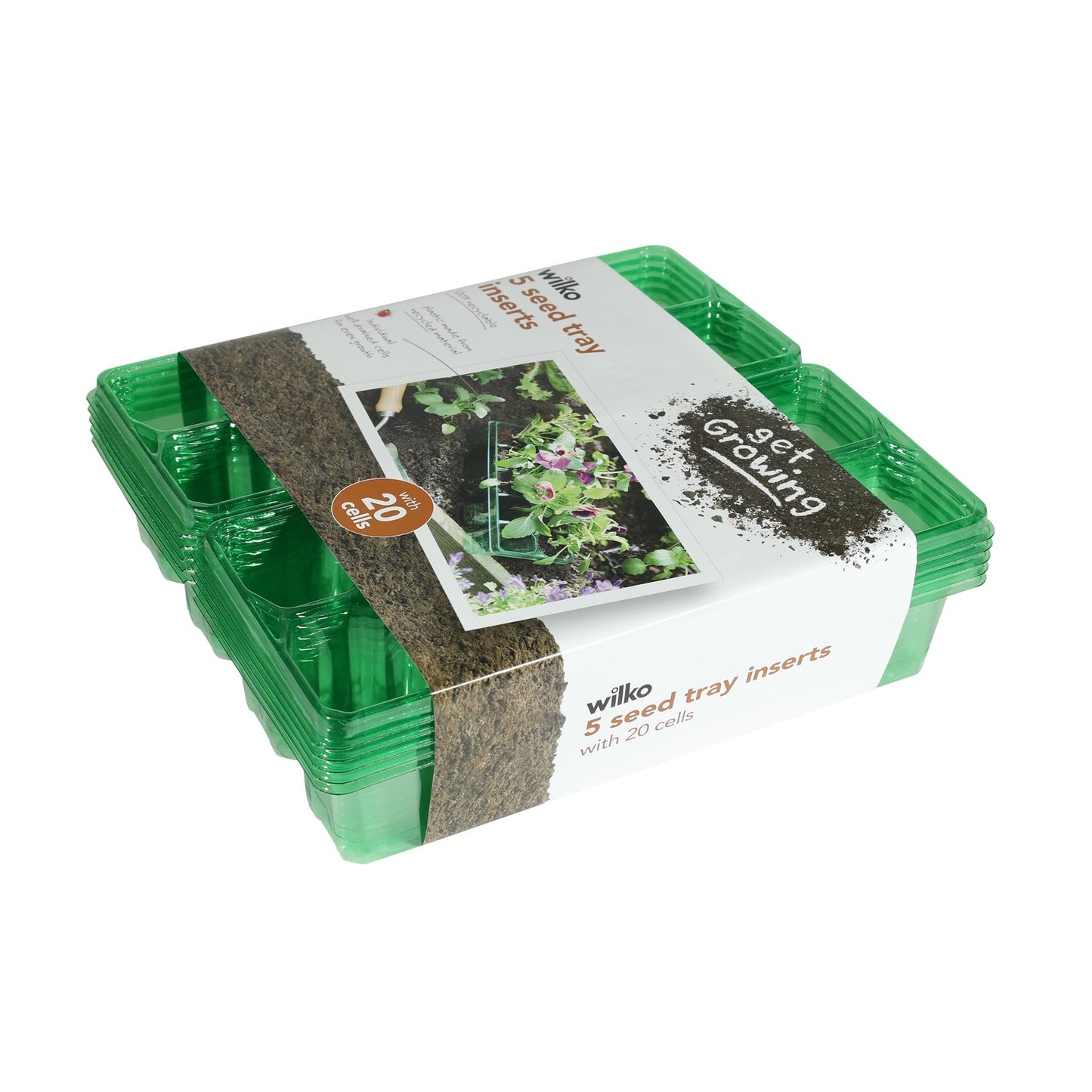 2 x 10 Cell Green Seed Tray Inserts (x5)