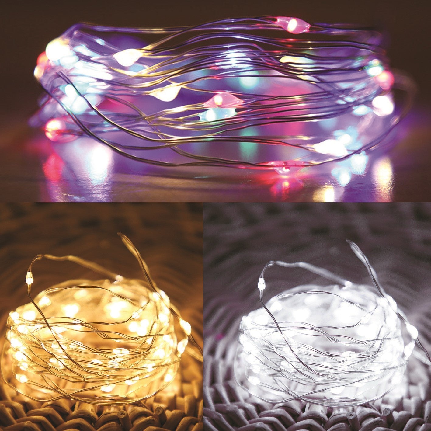 200 Solar Copper Wire String Lights 3 Asso (1m)