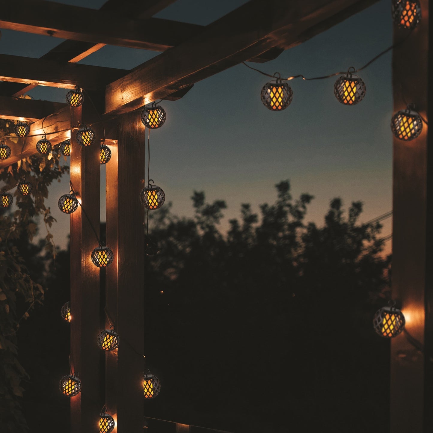 Flickering Bulb Solar Hanging Lantern Lights