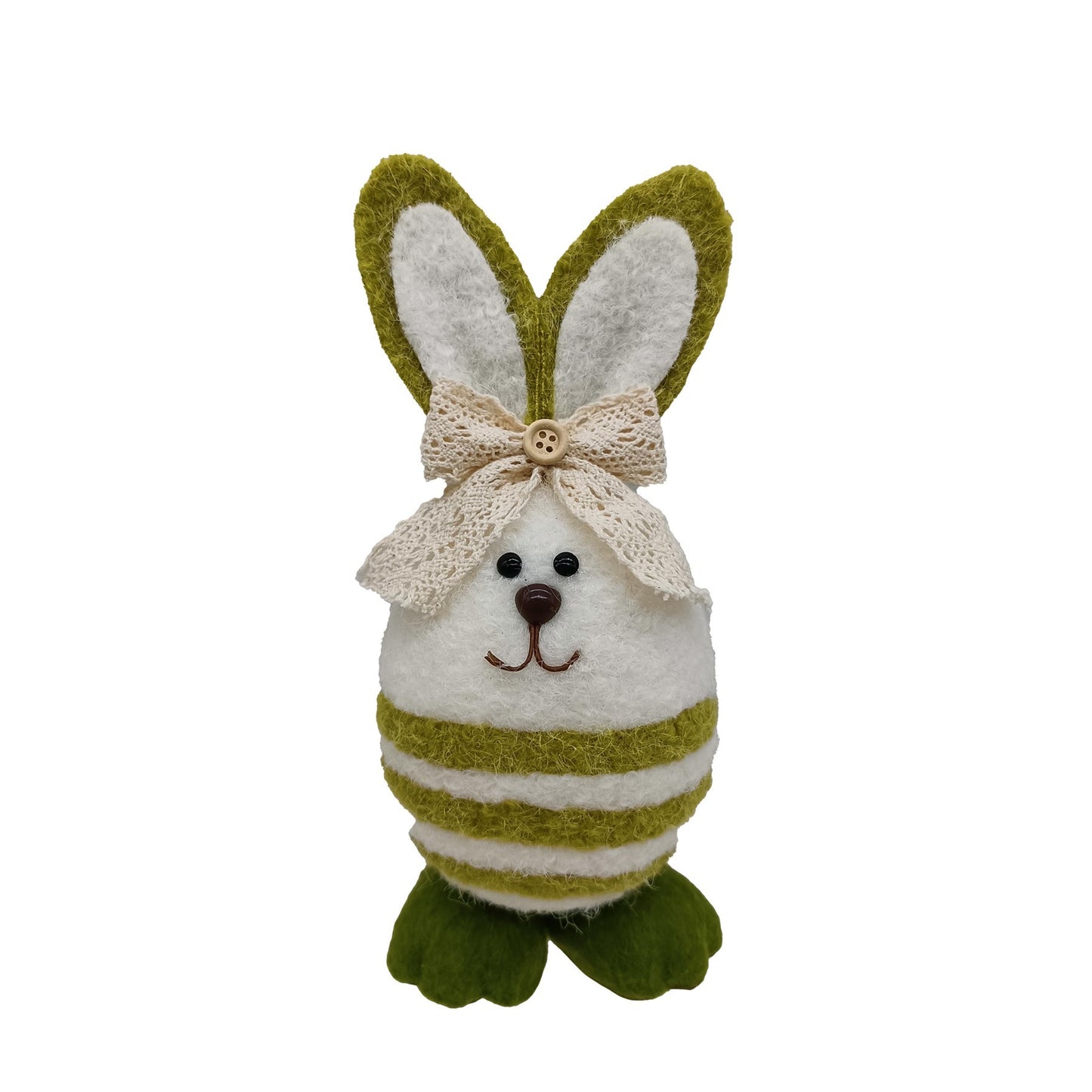 Green &amp; White Stripy Bunny Rabbit with Bow