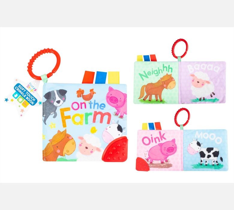 First Steps Babys First Soft Touch Crinkle Book