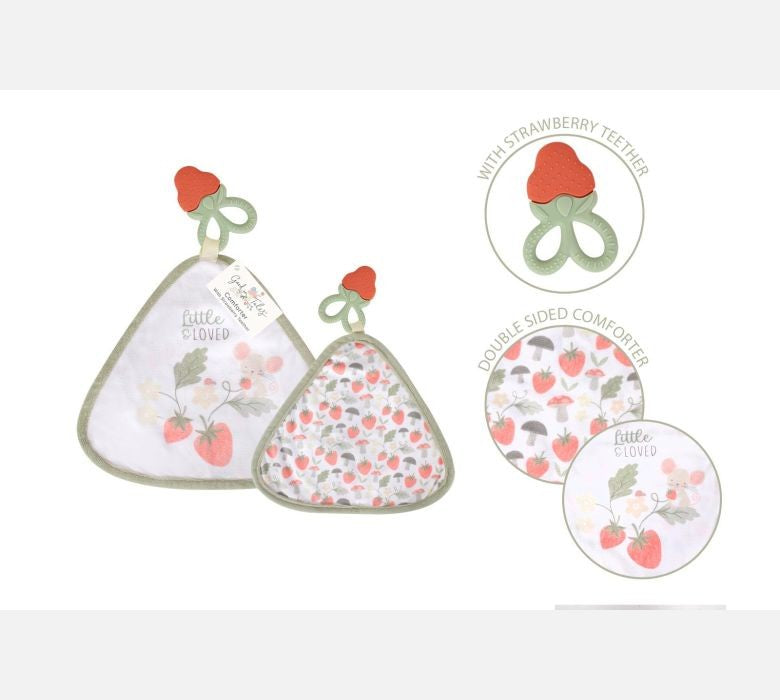 Hugs &amp; Kisses Strawberry Teether Comforter