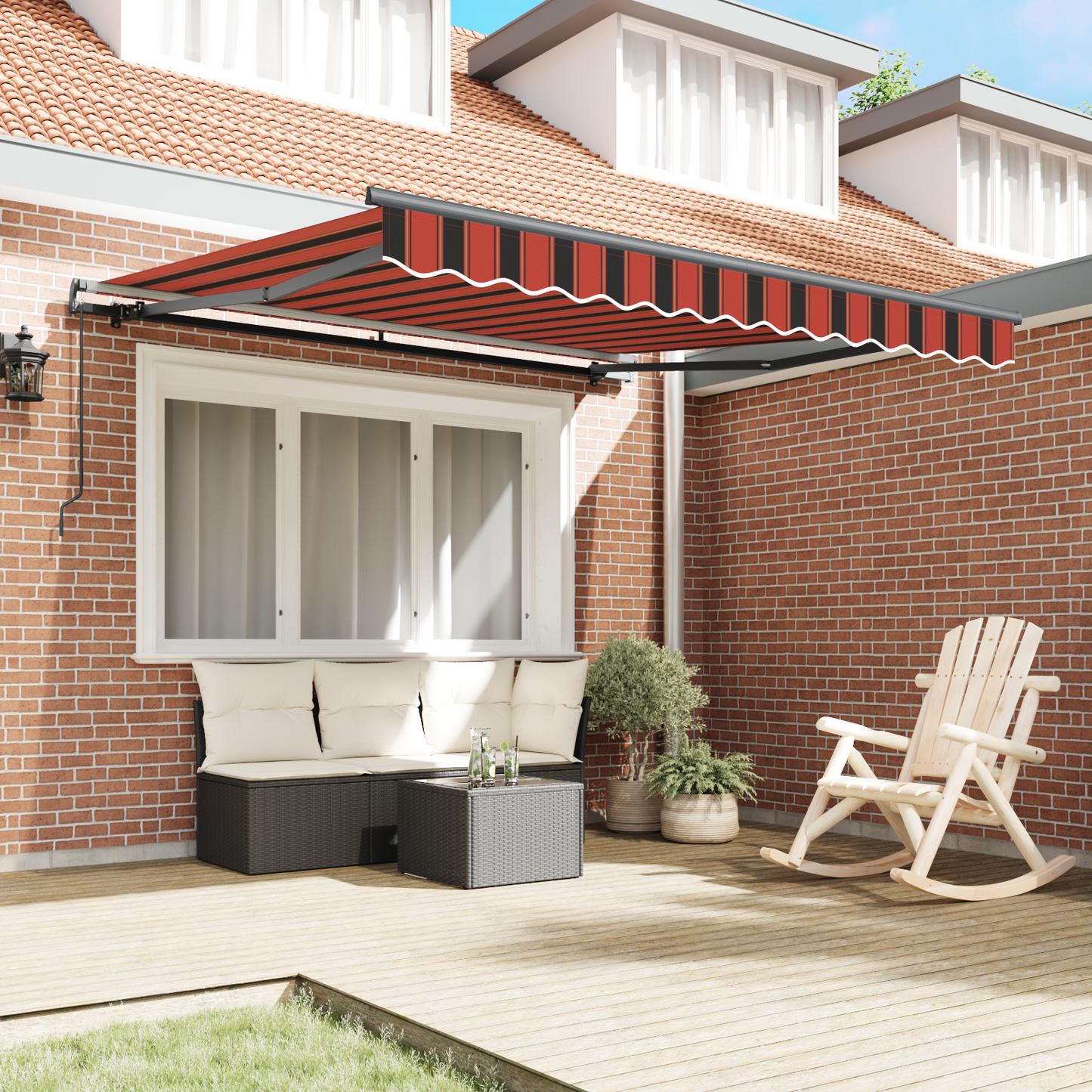 Retractable Awning Orange and brown 300 x 250 cm