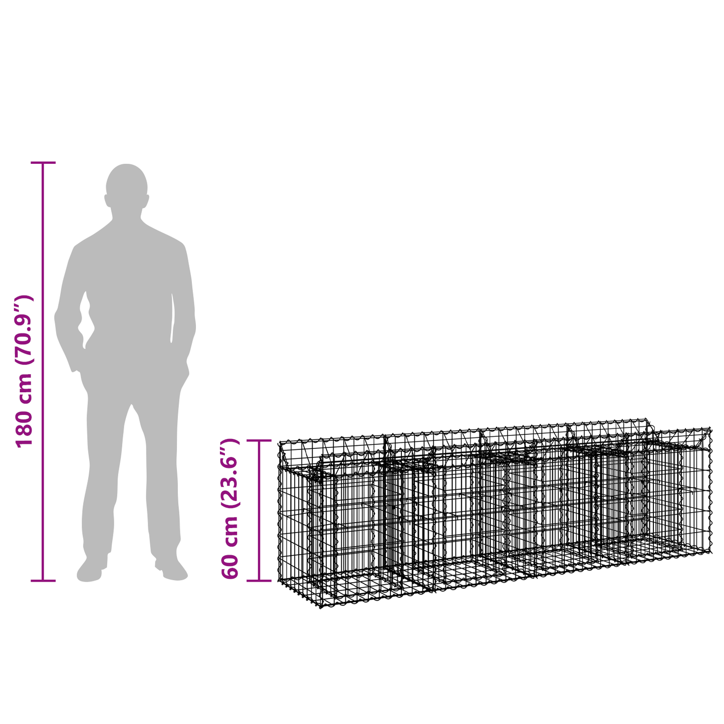 Gabion Raised Bed Silver