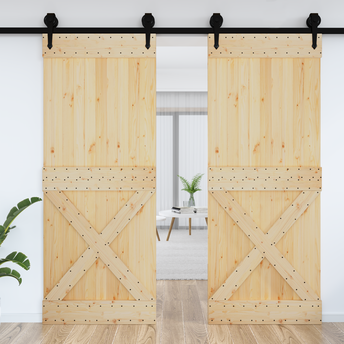 Door NARVIK Natural 90 x 210 cm Solid Pine Wood