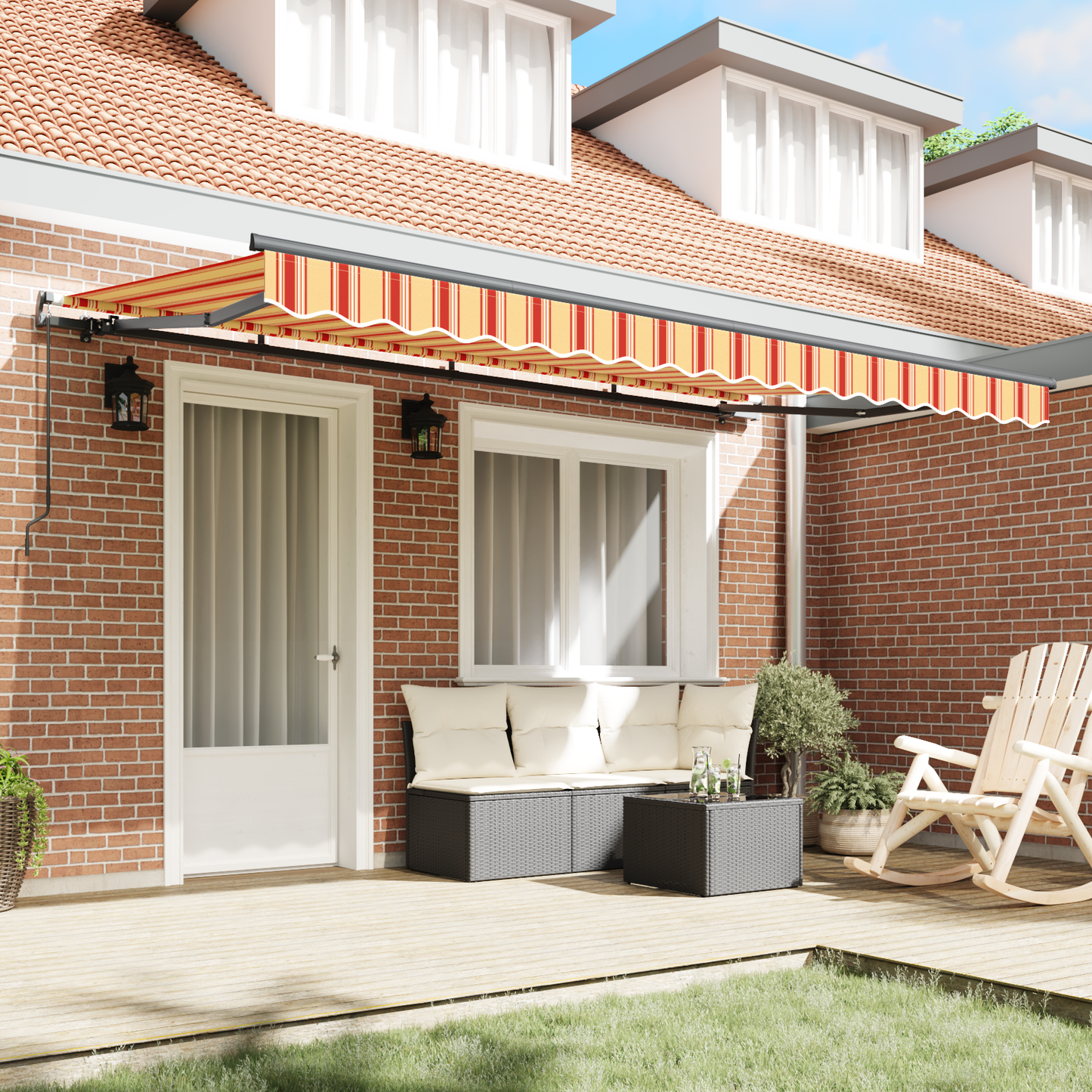 Retractable Awning Yellow 400 x 200 cm Fabric
