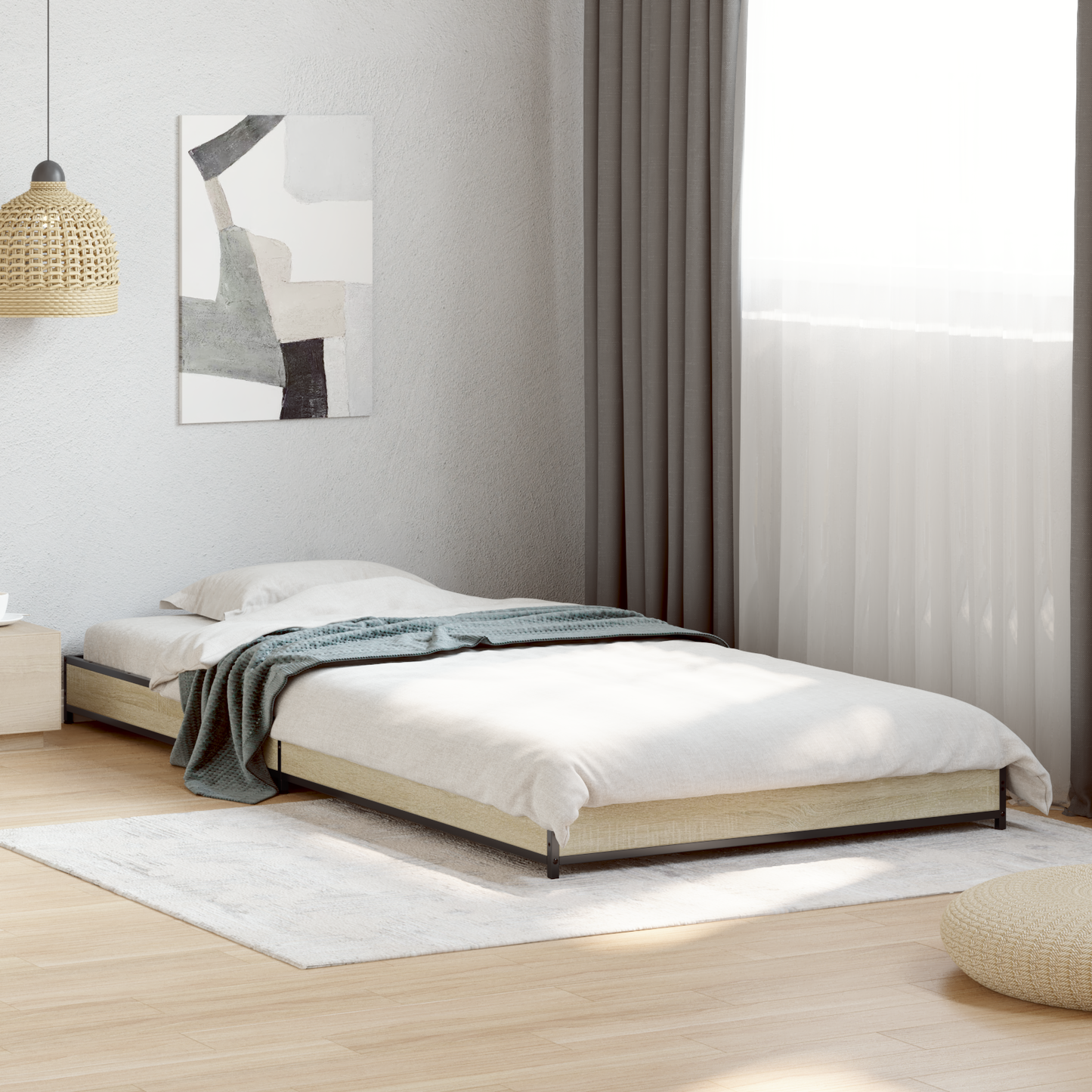 Bed Frame Sonoma Oak 80 x 200 cm Engineered Wood