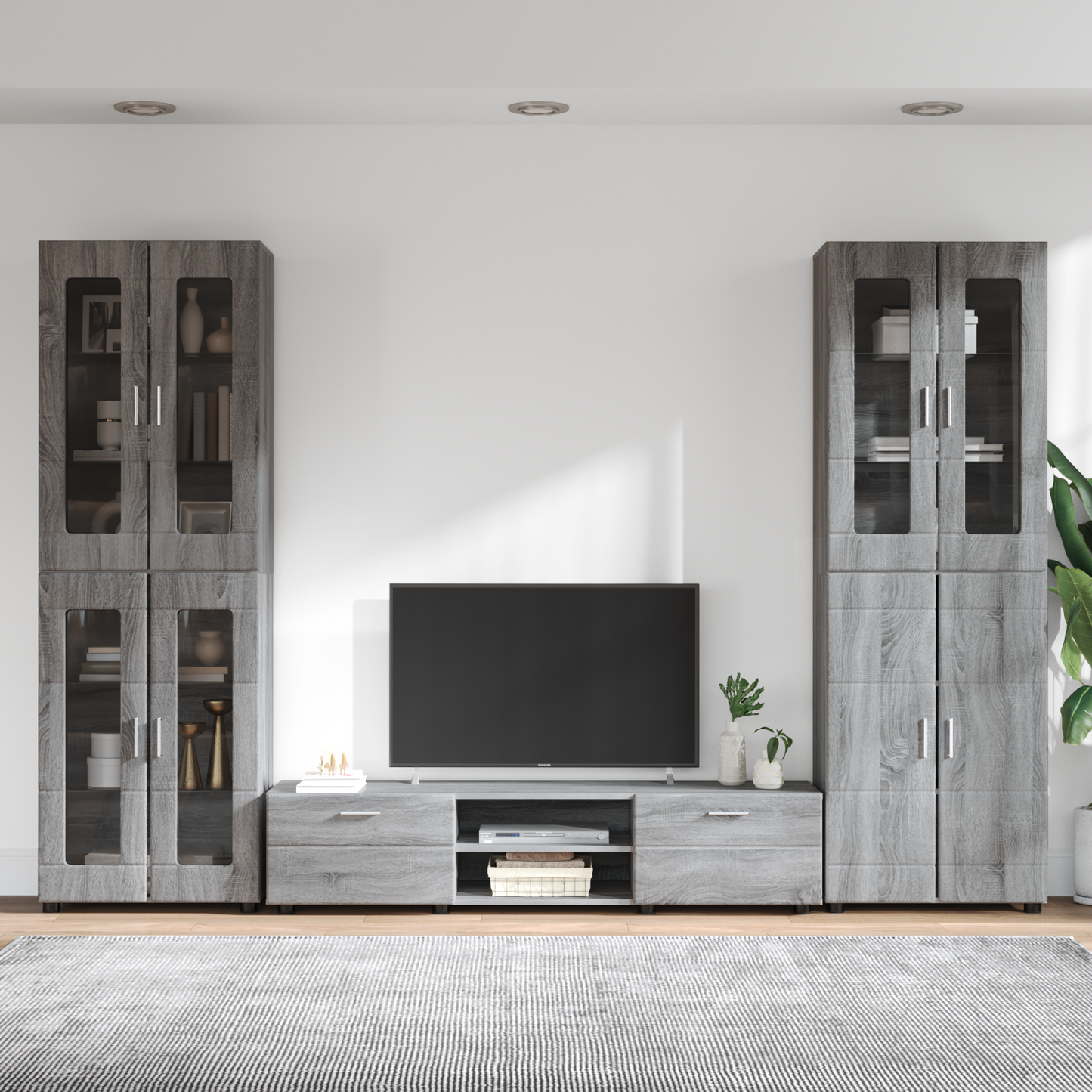 TV Cabinet Set FLORIN 3 pcs Grey Sonoma Engineered Wood