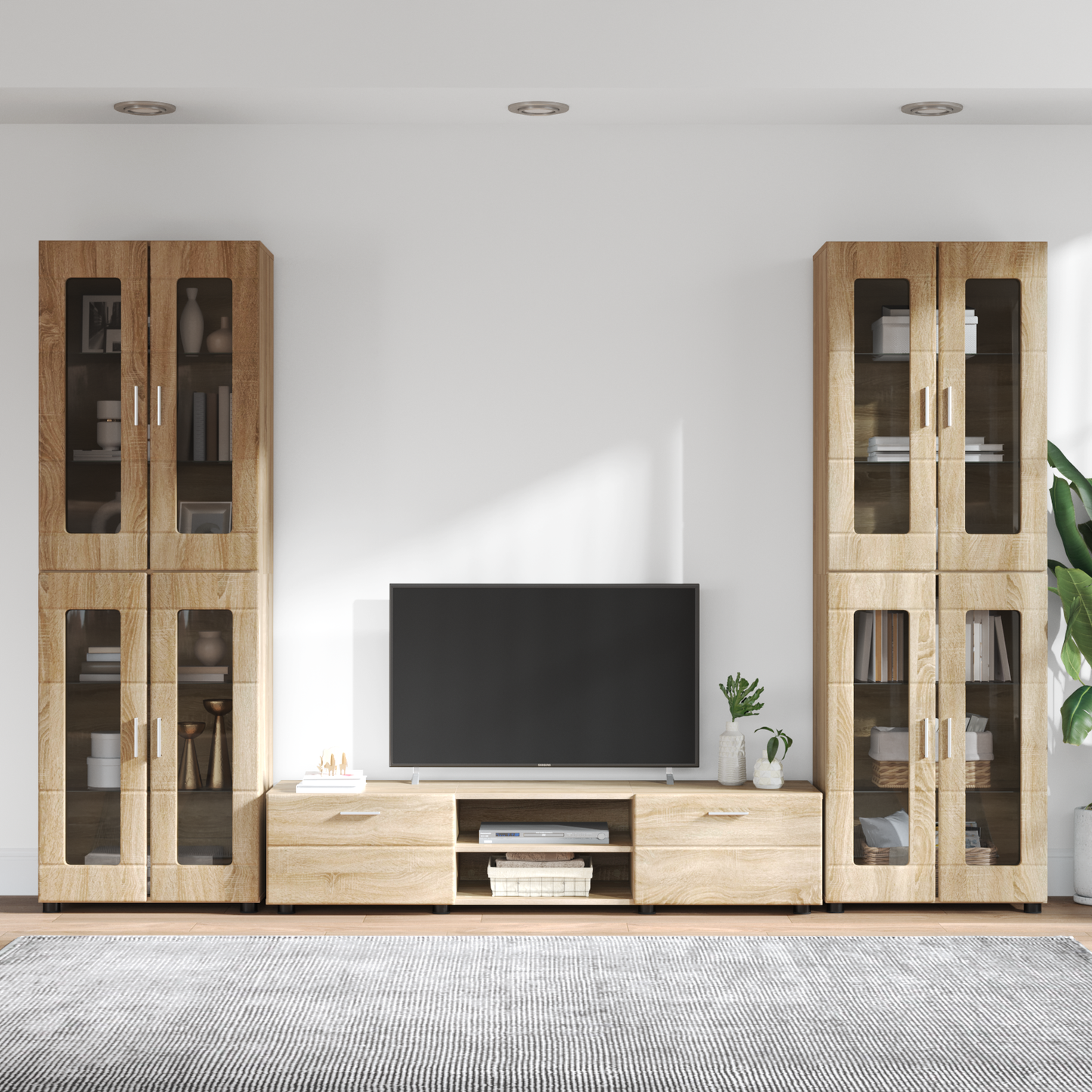 TV Cabinet Set FLORIN 3 pcs Sonoma Oak Engineered Wood