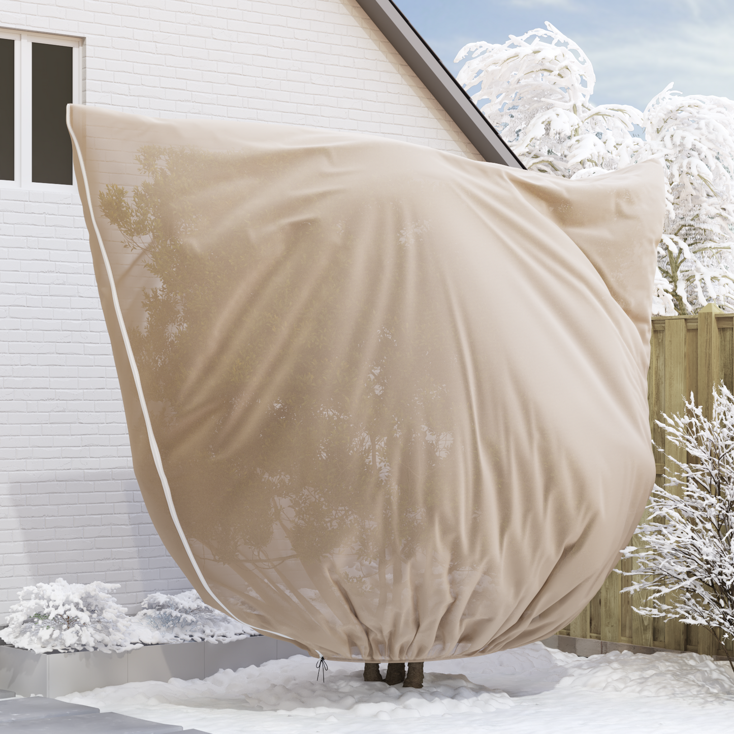 Frost Protection Plant Fleece Covers 3 pcs Beige 3 x 3.93 m
