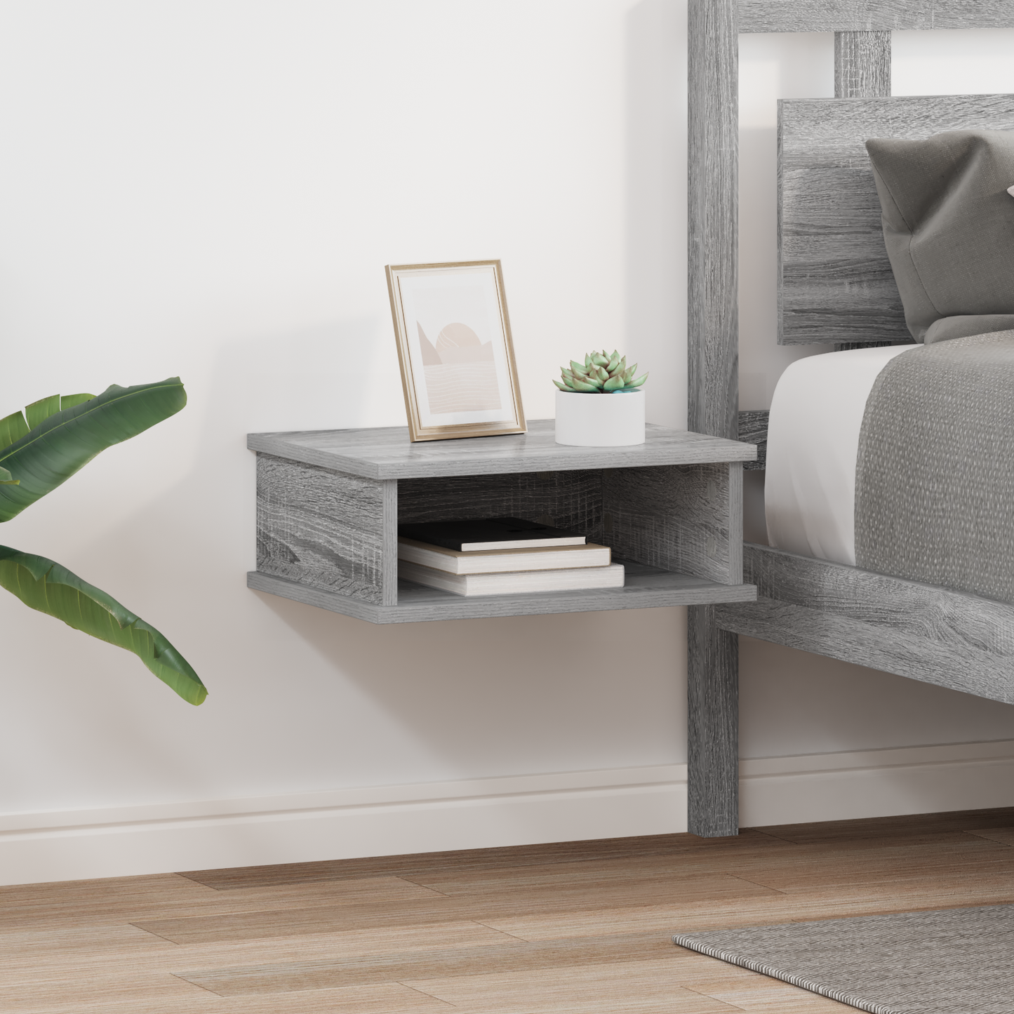 Bedside Table 2 pcs Grey Sonoma 40 x 31 x 15 cm Engineered Wood