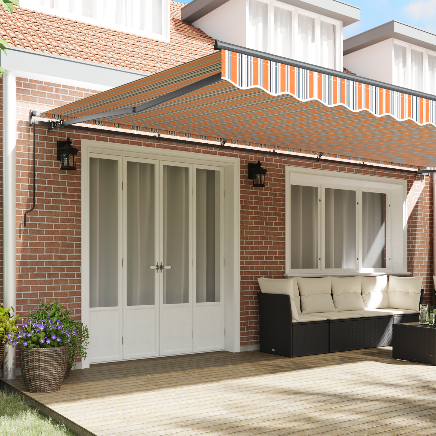 Retractable Awning Multicolour 600 x 350 cm