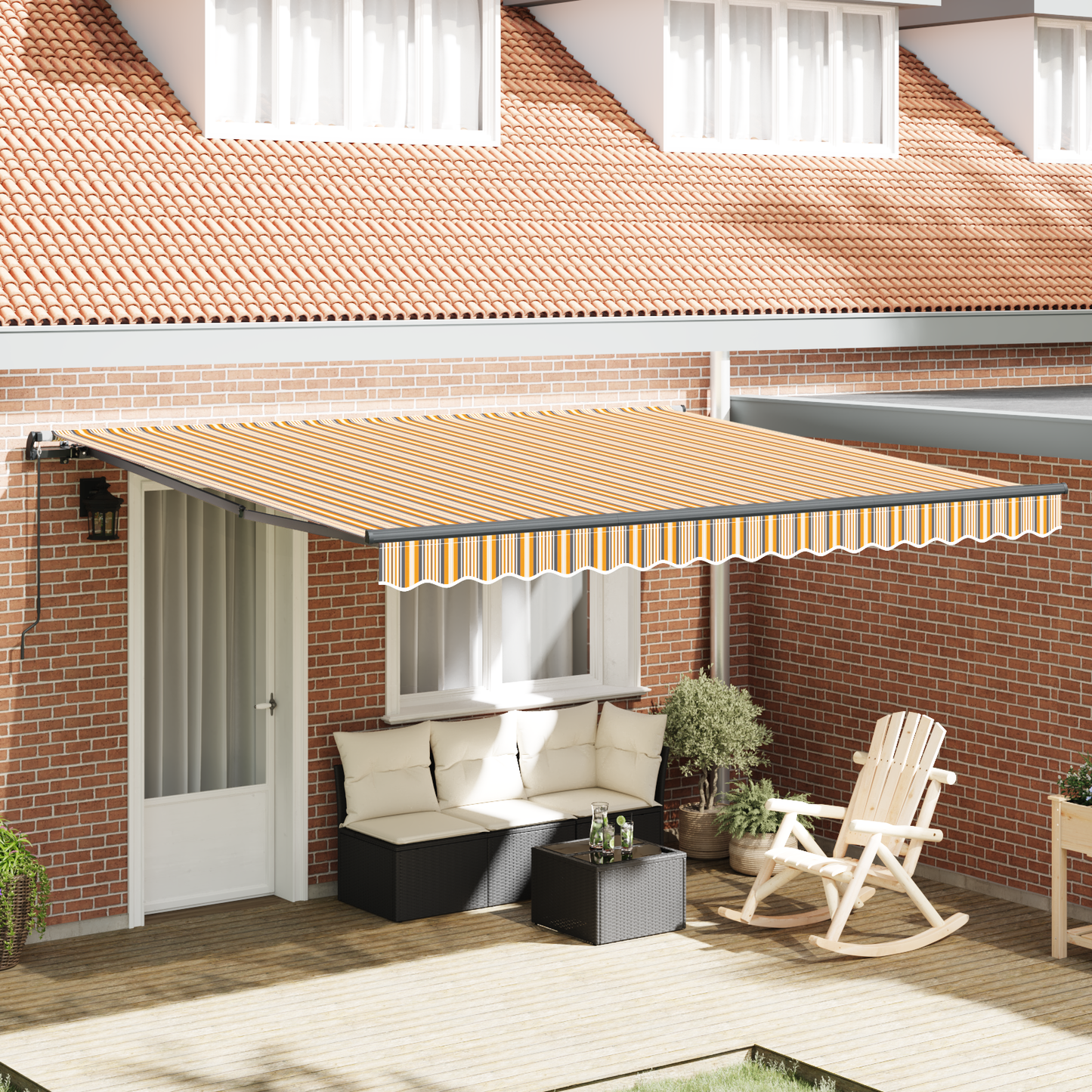 Retractable Awning Multicolour 400 x 300 cm