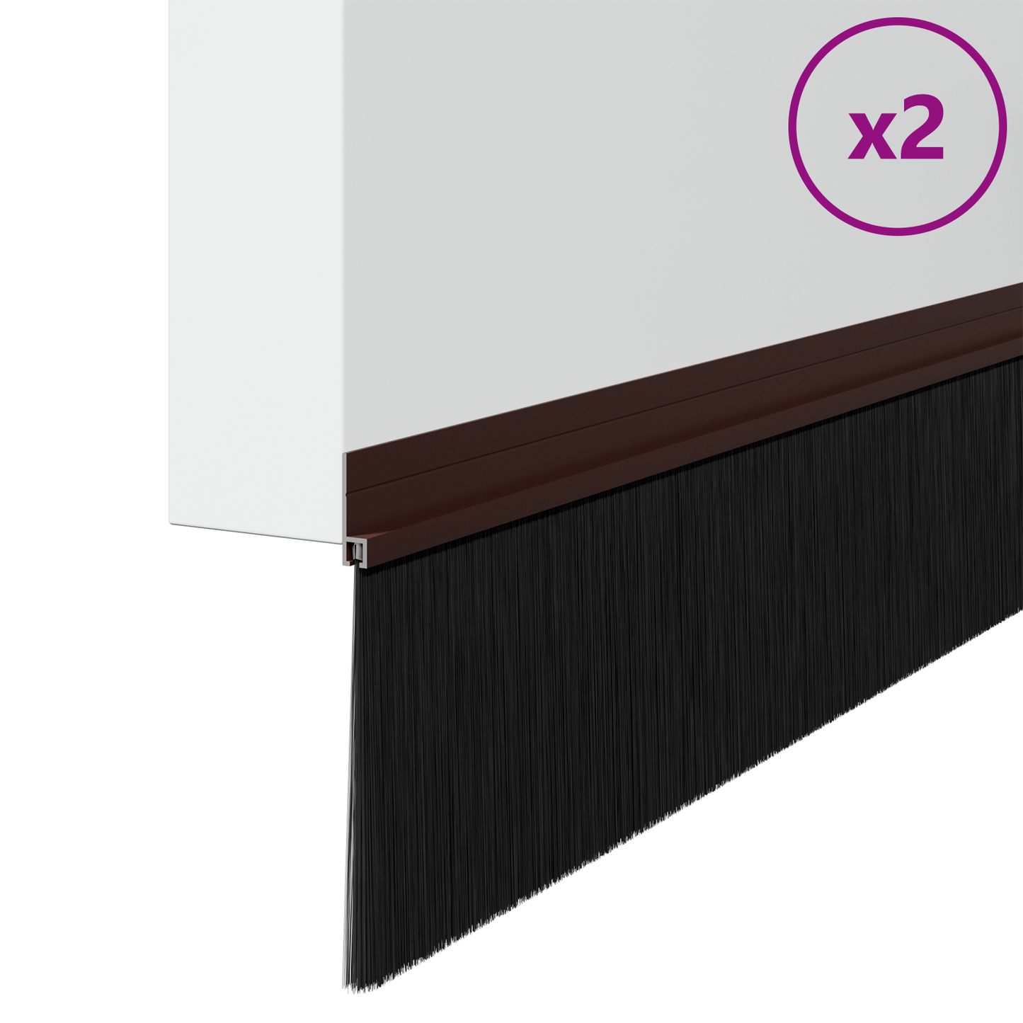 Self-adhesive Door Brush Seals 2 pcs Brown 100 cm
