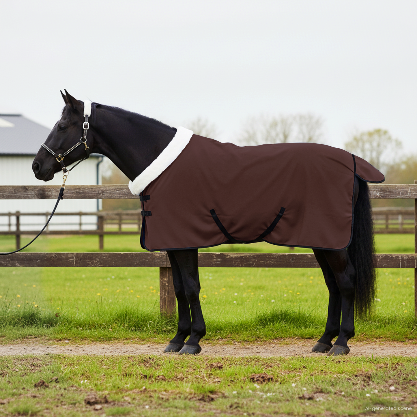 Horse Blanket Full Dark Brown 105 cm Polar fleece