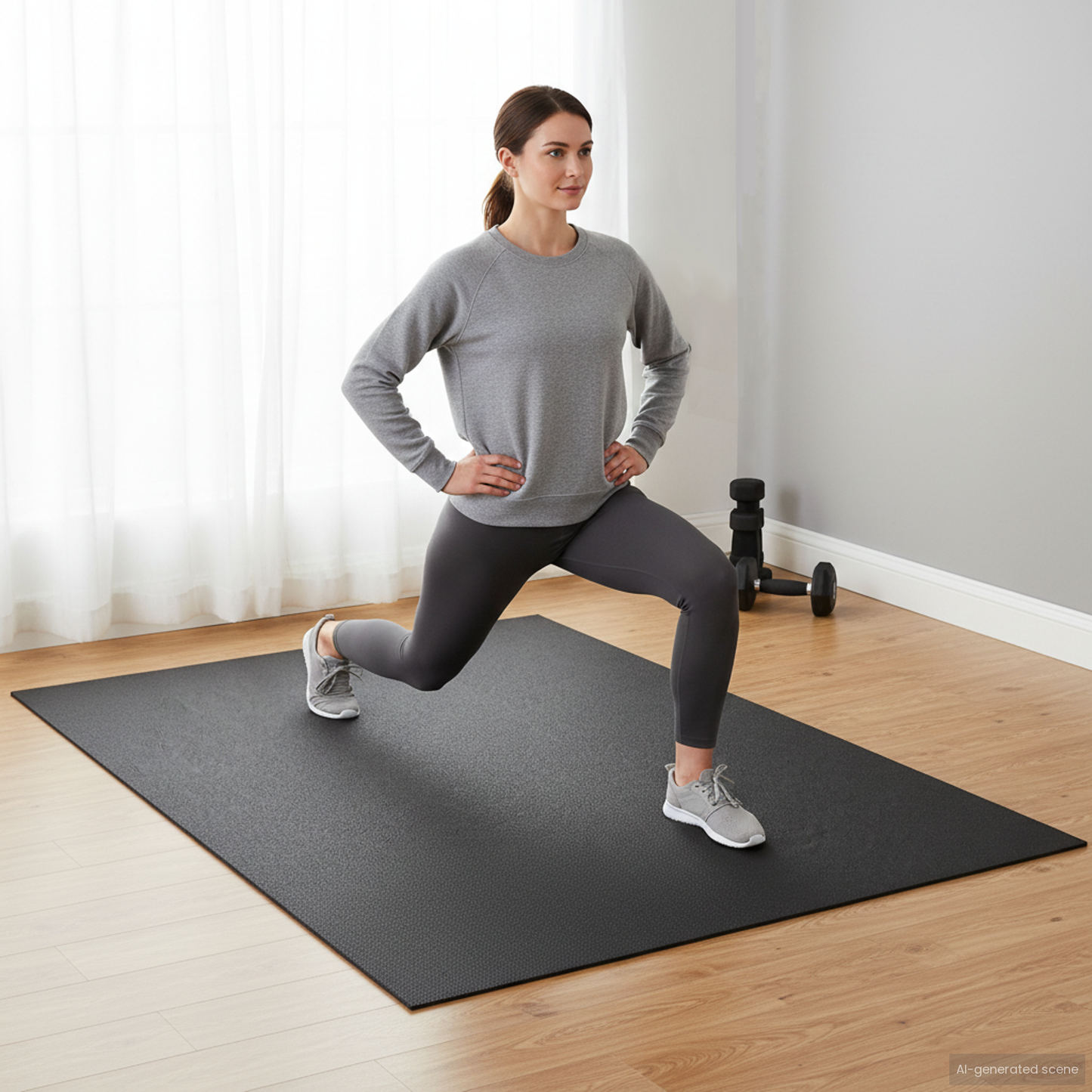 Sport Protection Mat Black 243 x 152 x 0.6 cm High-density PVC