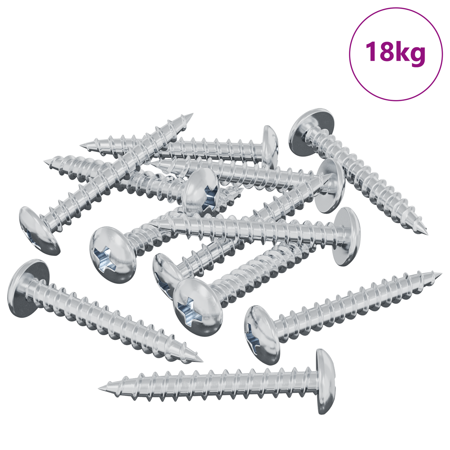 Wood Screw 8182 pcs Silver M4 x 28 mm Iron