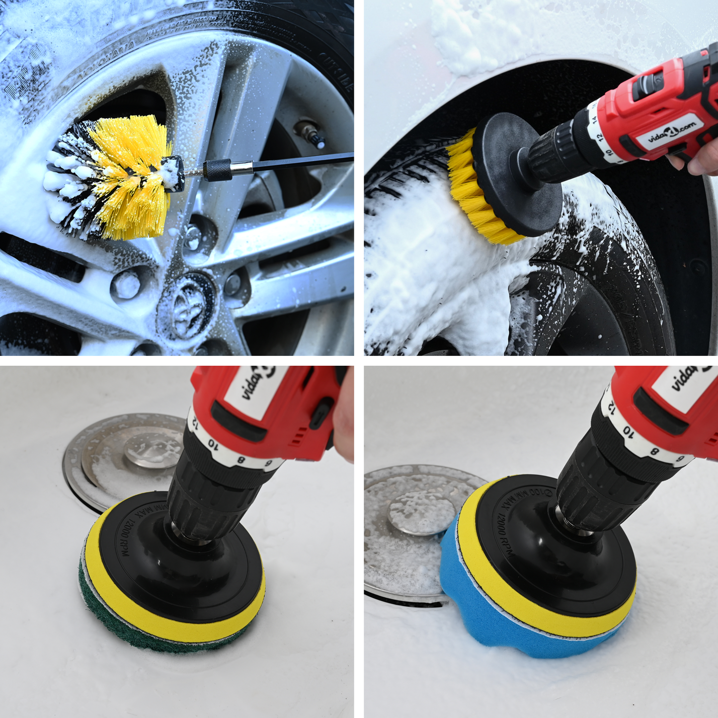Car Brush Set Multicolour Poly Rattan
