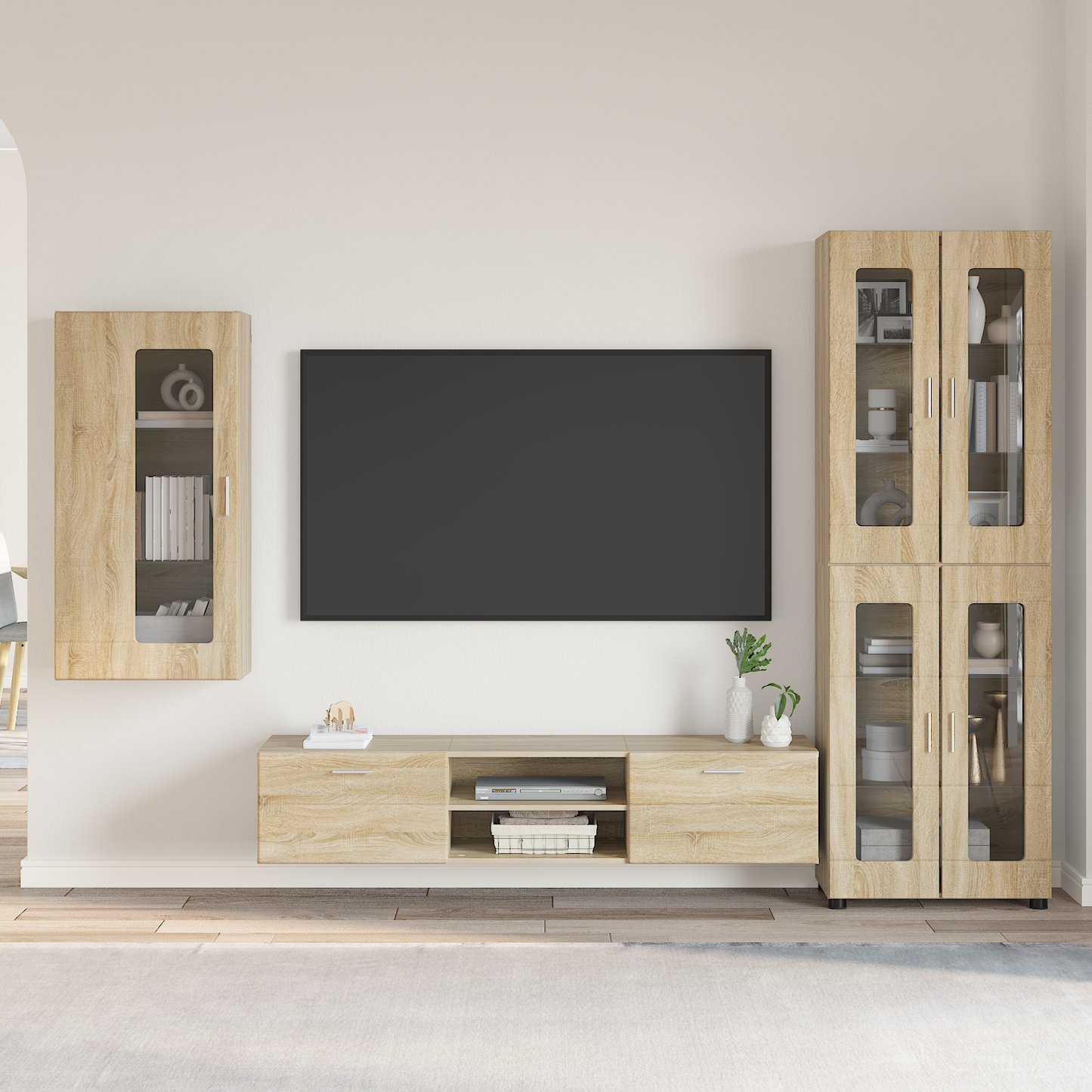 TV Cabinet Set FLORIN 3 pcs Sonoma Oak Engineered Wood