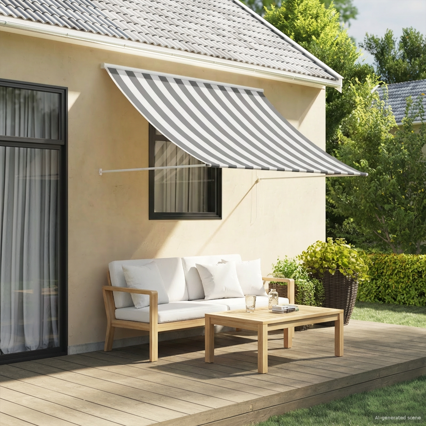 Awning Anthracite and White 200 x 150 cm