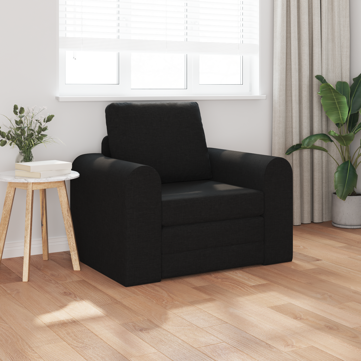 Folding Sofa Bed Black 98 x 71 x 83 cm Fabric
