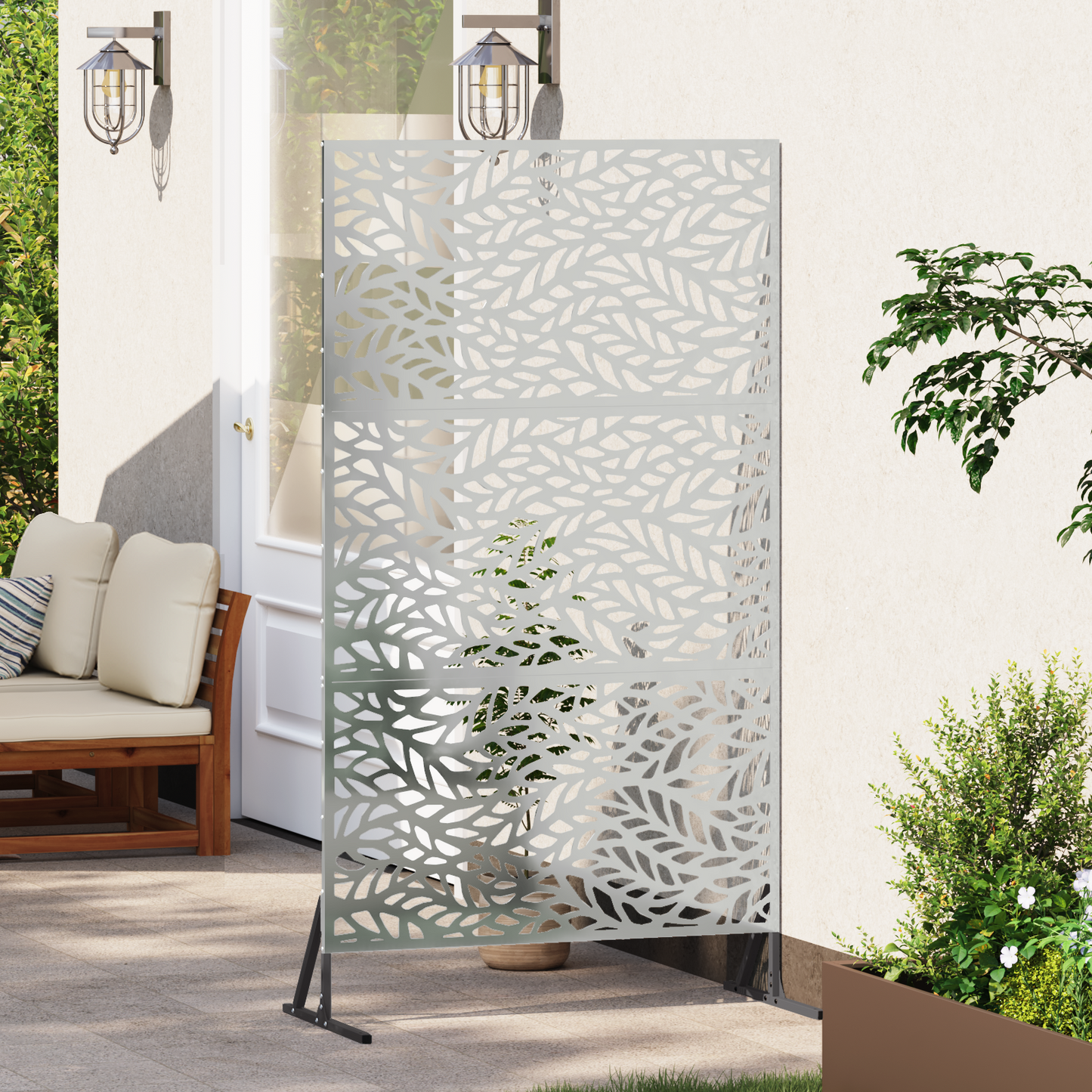 Privacy Screen Grey 100 x 50 x 180 cm Steel