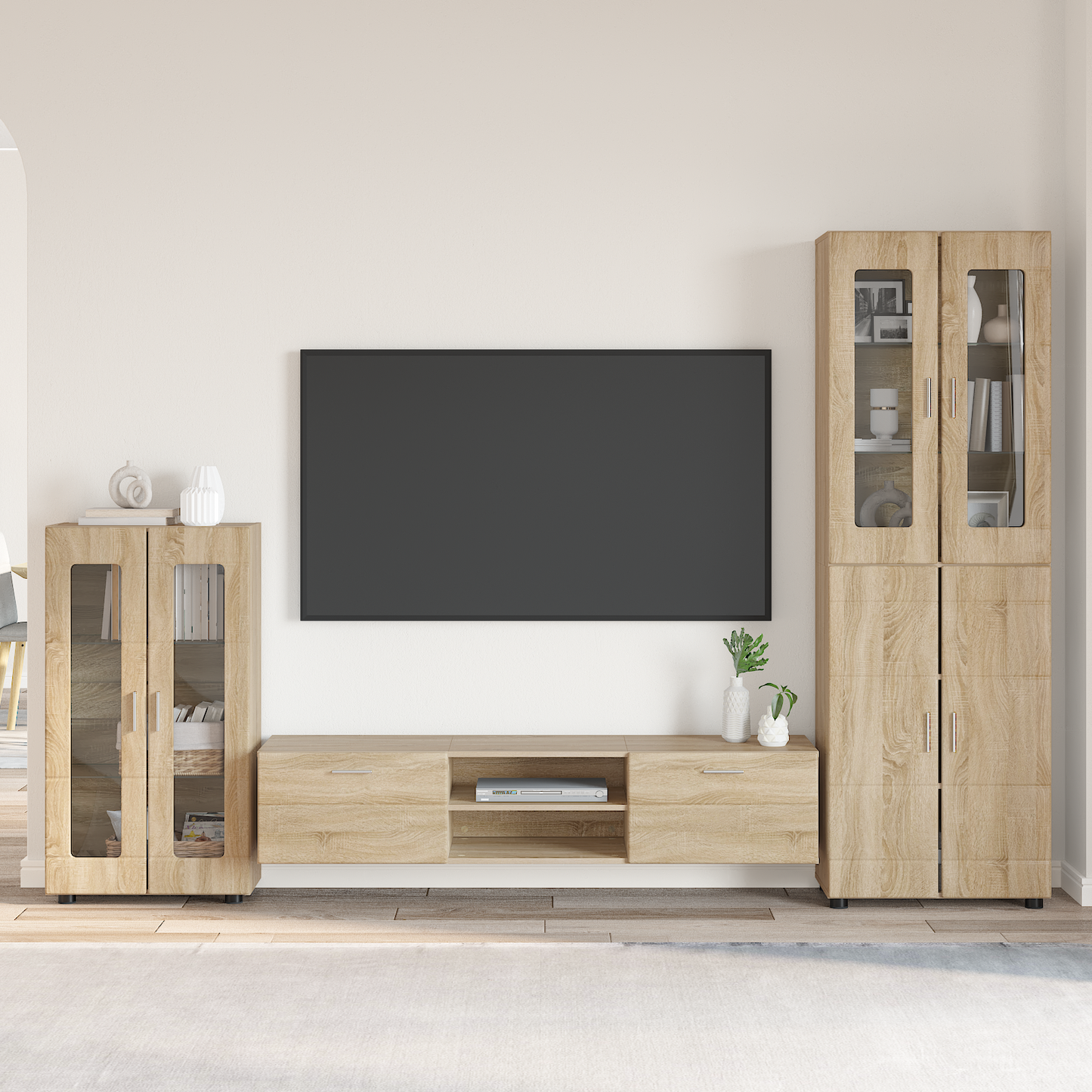 TV Cabinet Set FLORIN 3 pcs Sonoma Oak Engineered Wood