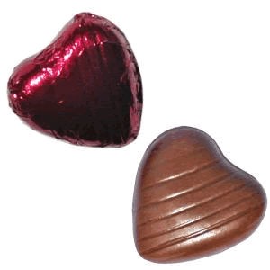 Burgundy Foil Chocolate Hearts (1kg)