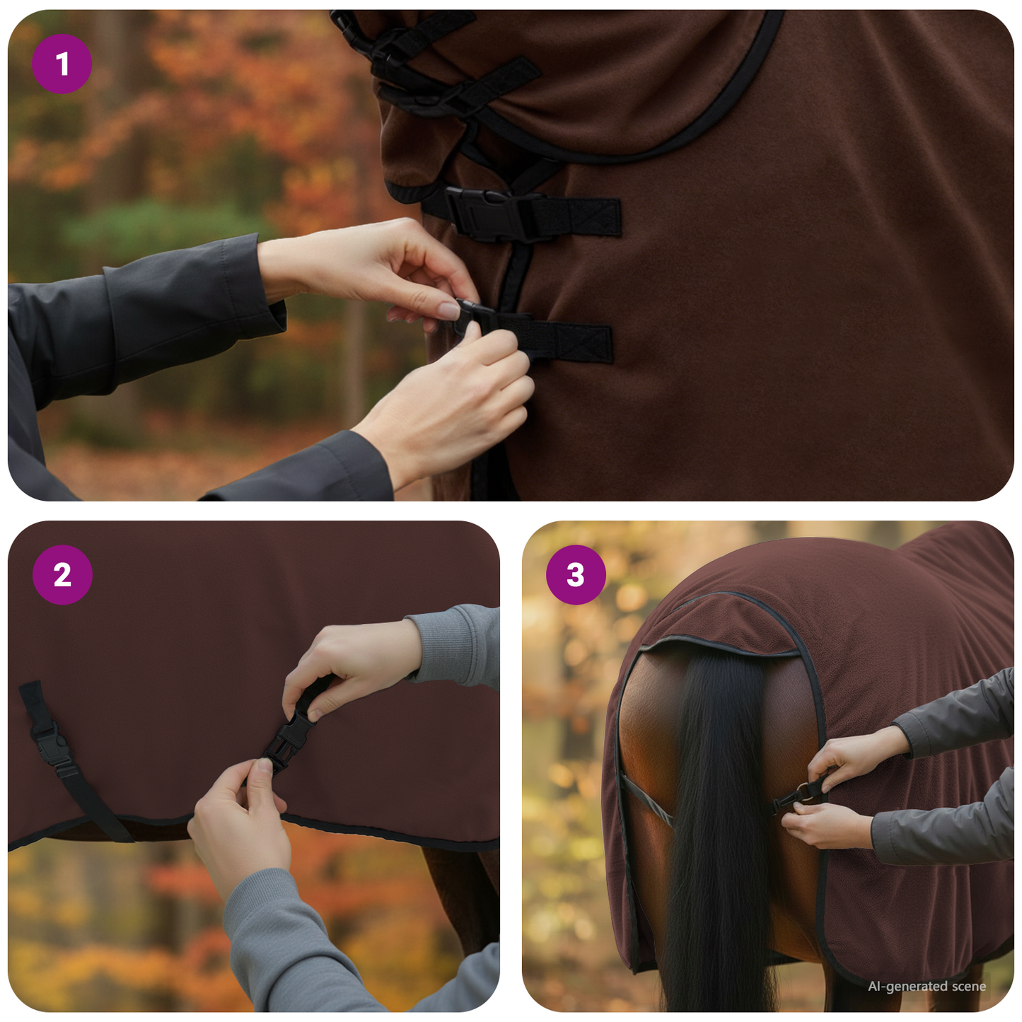 Horse Blanket Full Dark Brown 85 cm Polyester