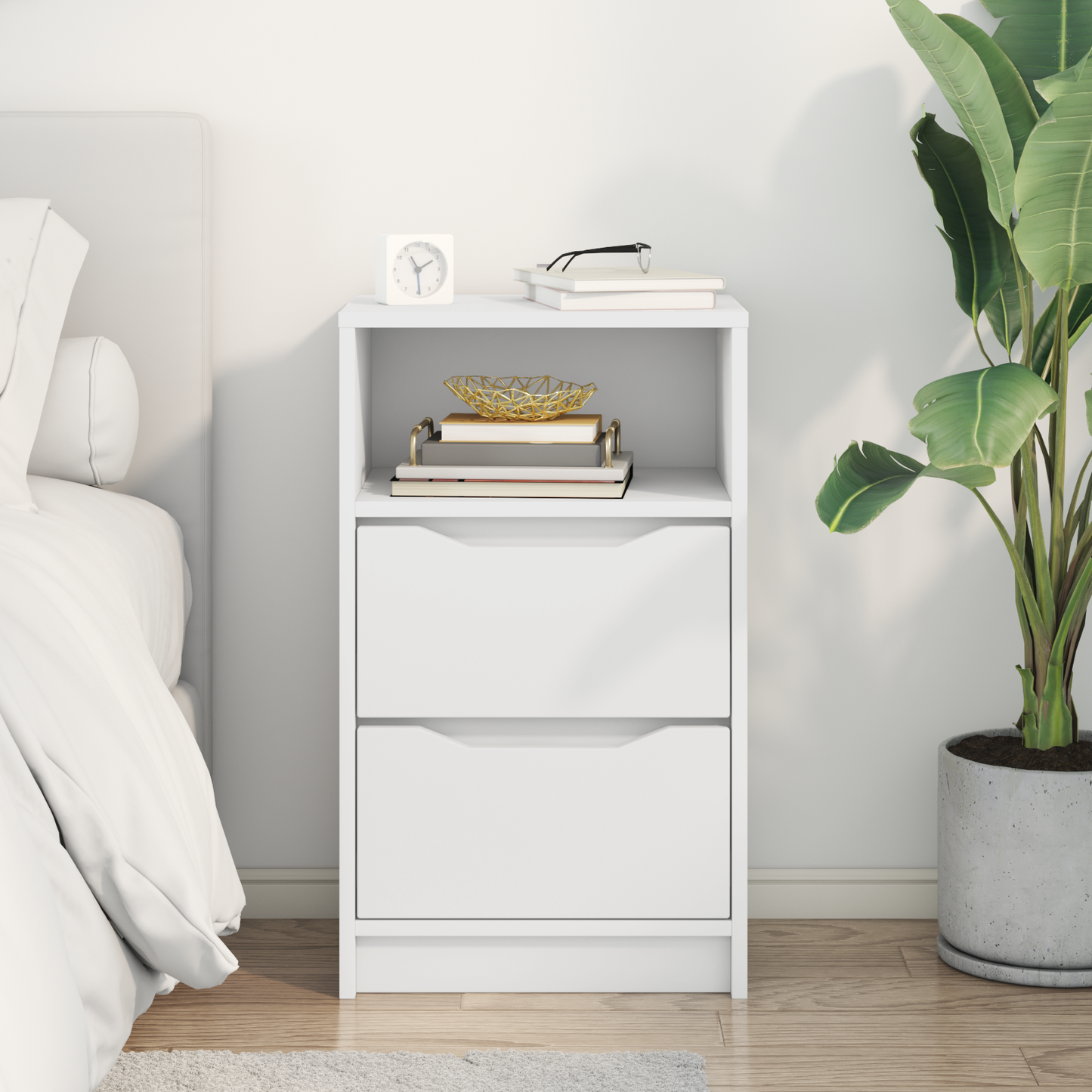 Bedside Table White 40 x 30 x 467 cm Engineered Wood