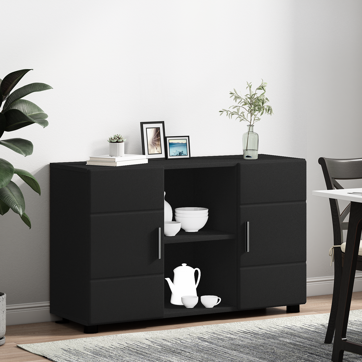 Sideboard FLORIN Black 88.5 x 30.5 x 55.5 cm Engineered Wood