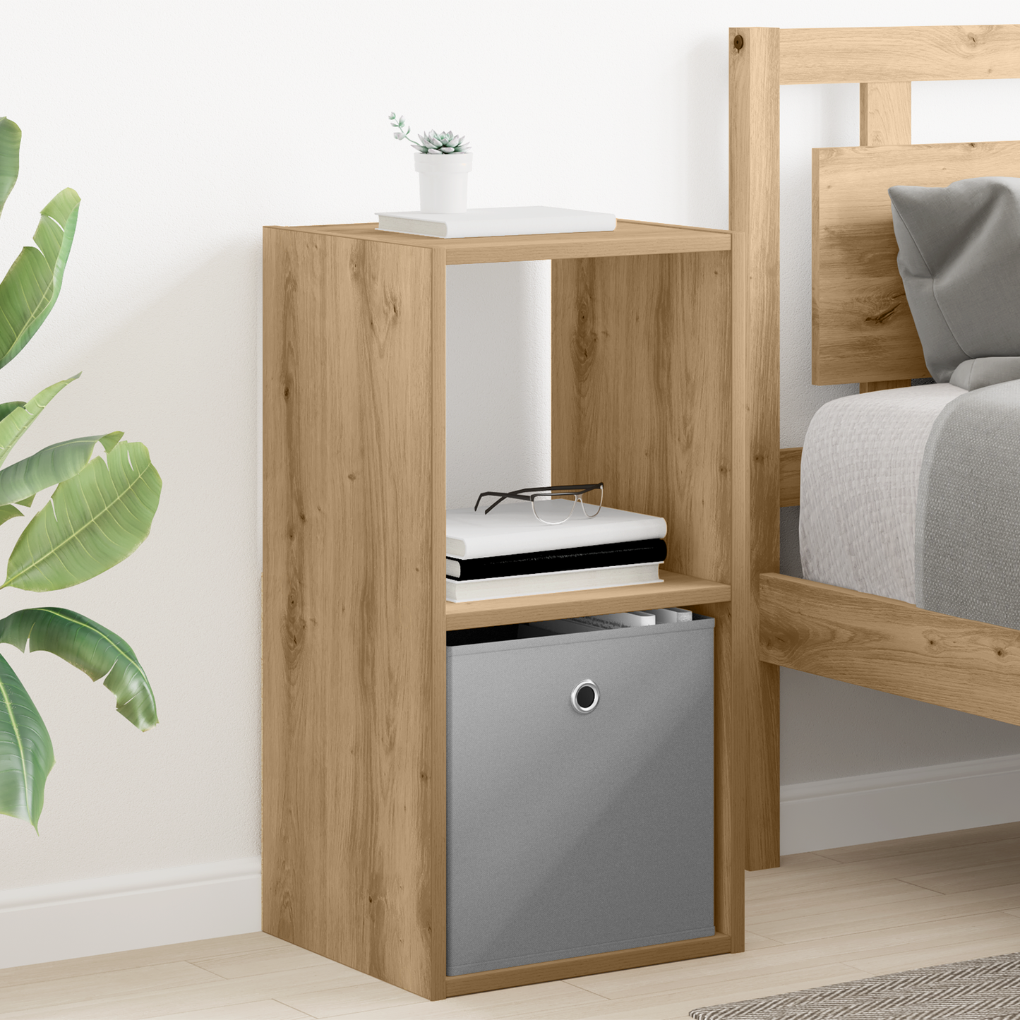 Bedside Table Artisan Oak 35 x 32 x 68.5 cm Engineered Wood