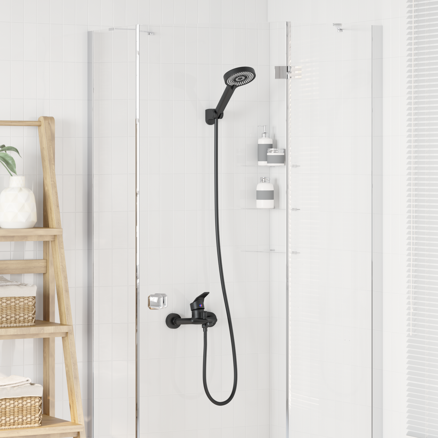 Shower Head Set Black G 1 / 2 inches