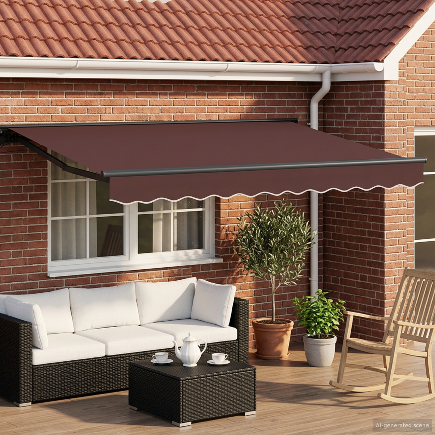 Electric Retractable Awning Brown and Anthracite 2.5 x 2 m