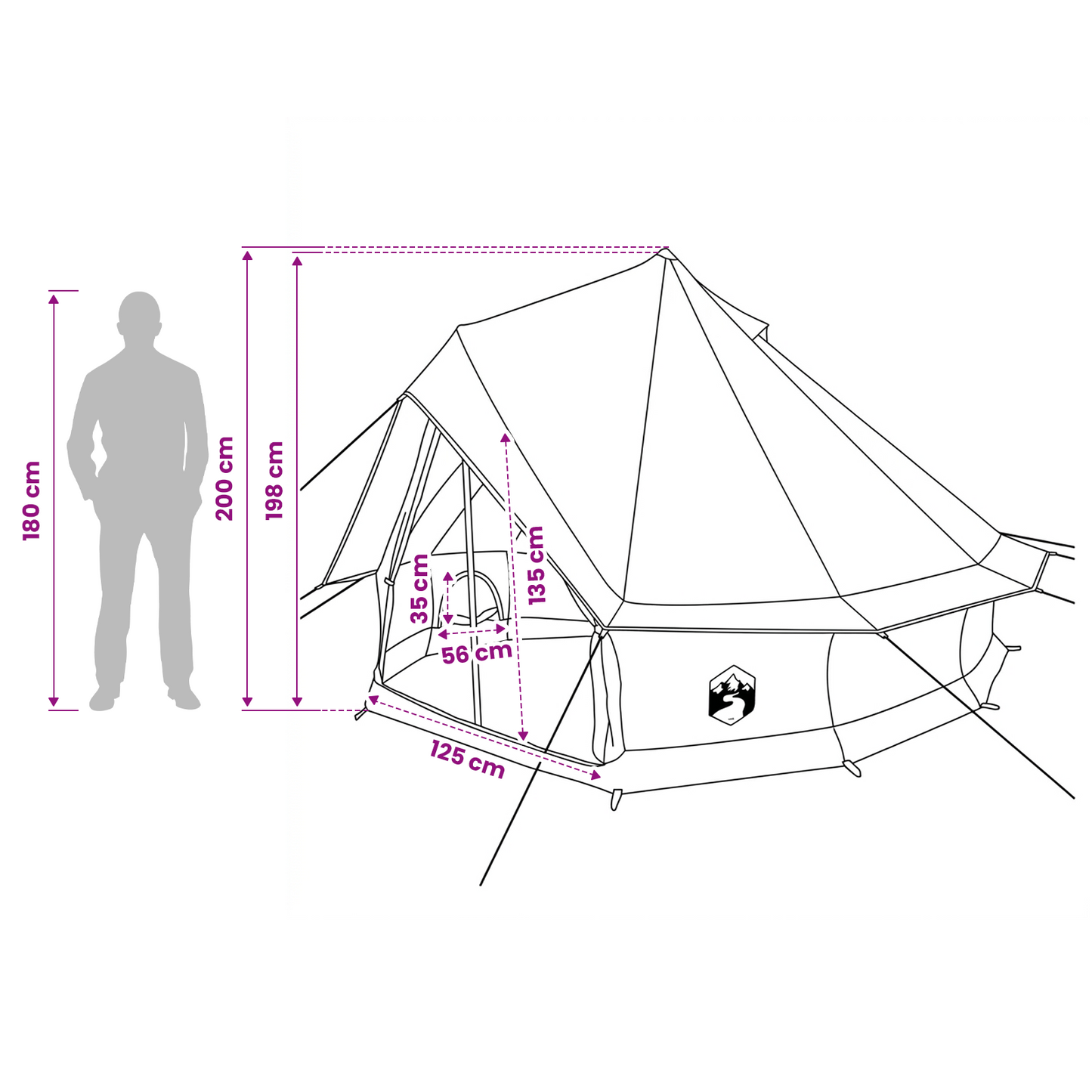 Family Tent Brown 6-Person Polycotton