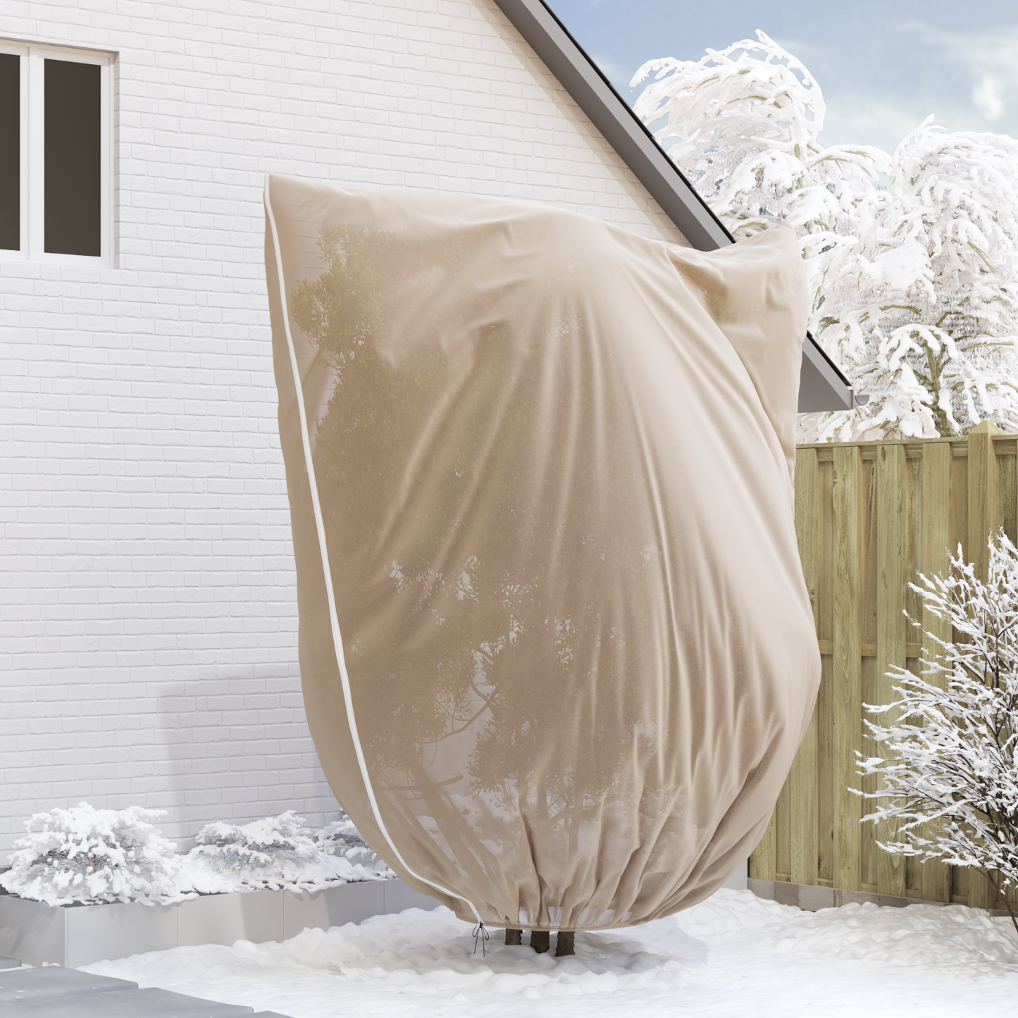 Frost Protection Plant Fleece Covers Beige 3.5 x 2.5 m